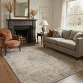 GENIMO 5'x7' Area Rug for Living Room, Washable Non Slip Soft Vintage Persian Rug for Bedroom Dining Room Home Office, Misty Beige