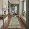 GENIMO 2'x7' Runner Rug, Washable Non Slip Soft Leopard Print Hallway Runner for Kitchen Entryway Laundry Room, Dusty Sage