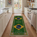 GENIMO 2'x7' Runner Rug, Washable Rug Non Slip Soft Amazon Green Soccer Field Hallway Runner for Kitchen Entryway Laundry Room, Amazon Green