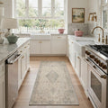 GENIMO 2'x7' Runner Rug, Washable Non Slip Soft Vintage Persian Hallway Runner for Kitchen Entryway Laundry Room, Misty Beige