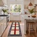 GENIMO 2'x7' Runner Rug, Washable Rug Non Slip Soft St George Cross Hallway Runner for Kitchen Entryway Laundry Room, Vintage Red White