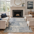 GENIMO 5'x7' Area Rug for Living Room, Washable Non Slip Soft Modern Abstract Rug for Bedroom Dining Room Home Office, Dusty Blue