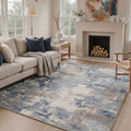 GENIMO 5'x7' Area Rug for Living Room, Washable Non Slip Soft Modern Abstract Rug for Bedroom Dining Room Home Office, Dusty Denim