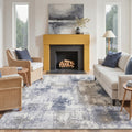 GENIMO 8'x10' Area Rug for Living Room, Washable Non Slip Soft Abstract Rug for Bedroom Dining Room Home Office, Dusty Blue