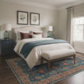 GENIMO 8'x10' Area Rug for Living Room, Washable Non Slip Soft Persian Rug for Bedroom Dining Room Home Office, Dusty Blue