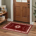 GENIMO 2'x3' Area Rug, Washable Rug Non Slip Soft Maple Leaf Soccer Field Indoor Door Mat for Entryway Kitchen Laundry Bathroom, Dusty Crimson