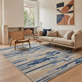 GENIMO 5'x7' Area Rug for Living Room, Washable Non Slip Soft Modern Rug for Bedroom Dining Room Home Office, Sand Blue