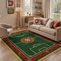 GENIMO 5'x7' Area Rug for Living Room, Washable Rug Non Slip Soft Vintage Emerald Shield Crest Rug for Bedroom Dining Room Home Office, Vintage Emerald