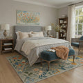 GENIMO 8'x10' Area Rug for Living Room, Washable Non Slip Soft Floral Rug for Bedroom Dining Room Home Office, Dusty Sage