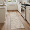 GENIMO 2'x7' Runner Rug, Washable Non Slip Soft Modern Abstract Hallway Runner for Kitchen Entryway Laundry Room, Dusty Cream