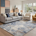 GENIMO 8'x10' Area Rug for Living Room, Washable Non Slip Soft Modern Abstract Rug for Bedroom Dining Room Home Office, Dusty Denim
