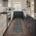GENIMO 2'x7' Runner Rug, Washable Non Slip Soft Persian Hallway Runner for Kitchen Entryway Laundry Room, Dusty Blue