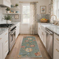 GENIMO 2'x7' Runner Rug, Washable Non Slip Soft Floral Hallway Runner for Kitchen Entryway Laundry Room, Sage Green