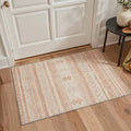 GENIMO 2'x3' Area Rug, Washable Non Slip Soft Boho Geometric Indoor Door Mat for Entryway Kitchen Laundry Room, Terracotta Cream