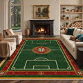 GENIMO 8'x10' Area Rug for Living Room, Washable Rug Non Slip Soft Vintage Emerald Shield Crest Rug for Bedroom Dining Room Home Office, Vintage Emerald