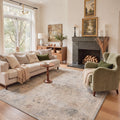 GENIMO 8'x10' Area Rug for Living Room, Washable Non Slip Soft Vintage Persian Rug for Bedroom Dining Room Home Office, Dusty Beige