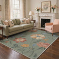 GENIMO 8'x10' Area Rug for Living Room, Washable Non Slip Soft Floral Rug for Bedroom Dining Room Home Office, Sage Green