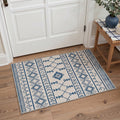 GENIMO 2'x3' Area Rug, Washable Non Slip Soft Boho Geometric Indoor Door Mat for Entryway Kitchen Laundry Room, Beige Navy