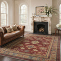 GENIMO 5'x7' Area Rug for Living Room, Washable Non Slip Soft Persian Rug for Bedroom Dining Room Home Office, Muted Burgundy