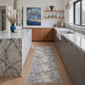 GENIMO 2'x7' Runner Rug, Washable Non Slip Soft Modern Abstract Hallway Runner for Kitchen Entryway Laundry Room, Dusty Denim